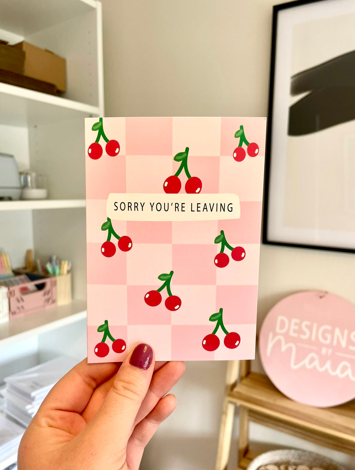 Sorry You're Leaving | A6 Greeting Card | Colleague card | Stationery | Cherries