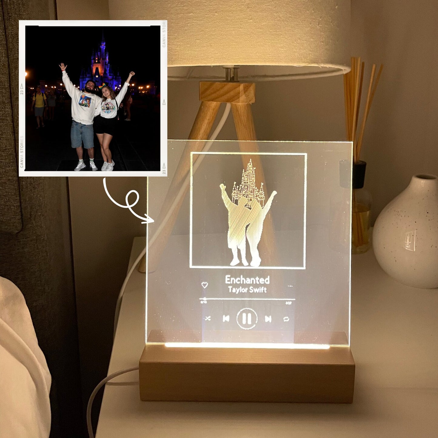Photo & Song Light Box | Acrylic LED Light | Custom Light | Personalised Photo Light | Couples Gift | Valentineās Gift | Gifts for Her