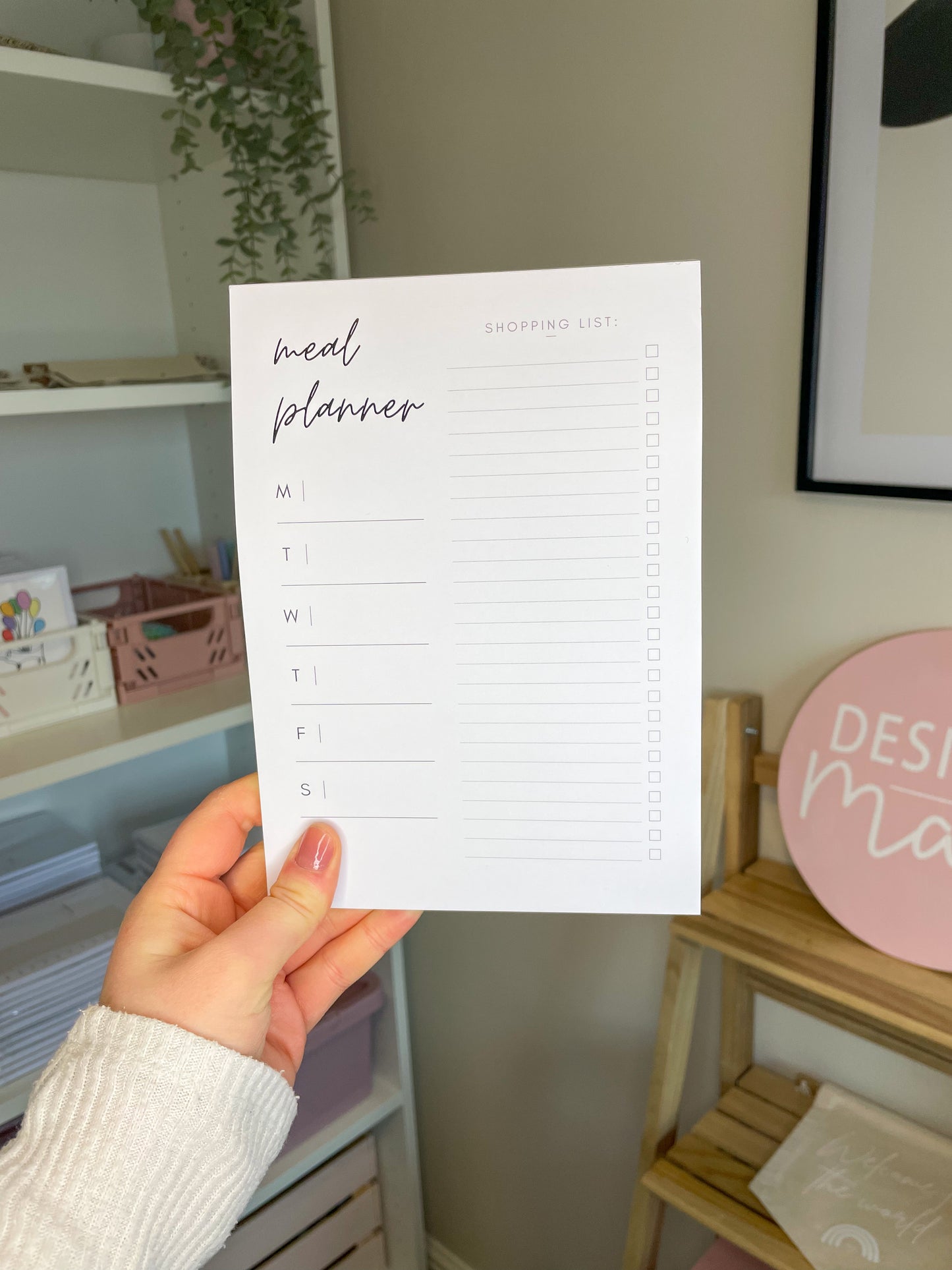 Minimalist Weekly Meal Planner & Shopping List | 50 Page Notepad | Organiser