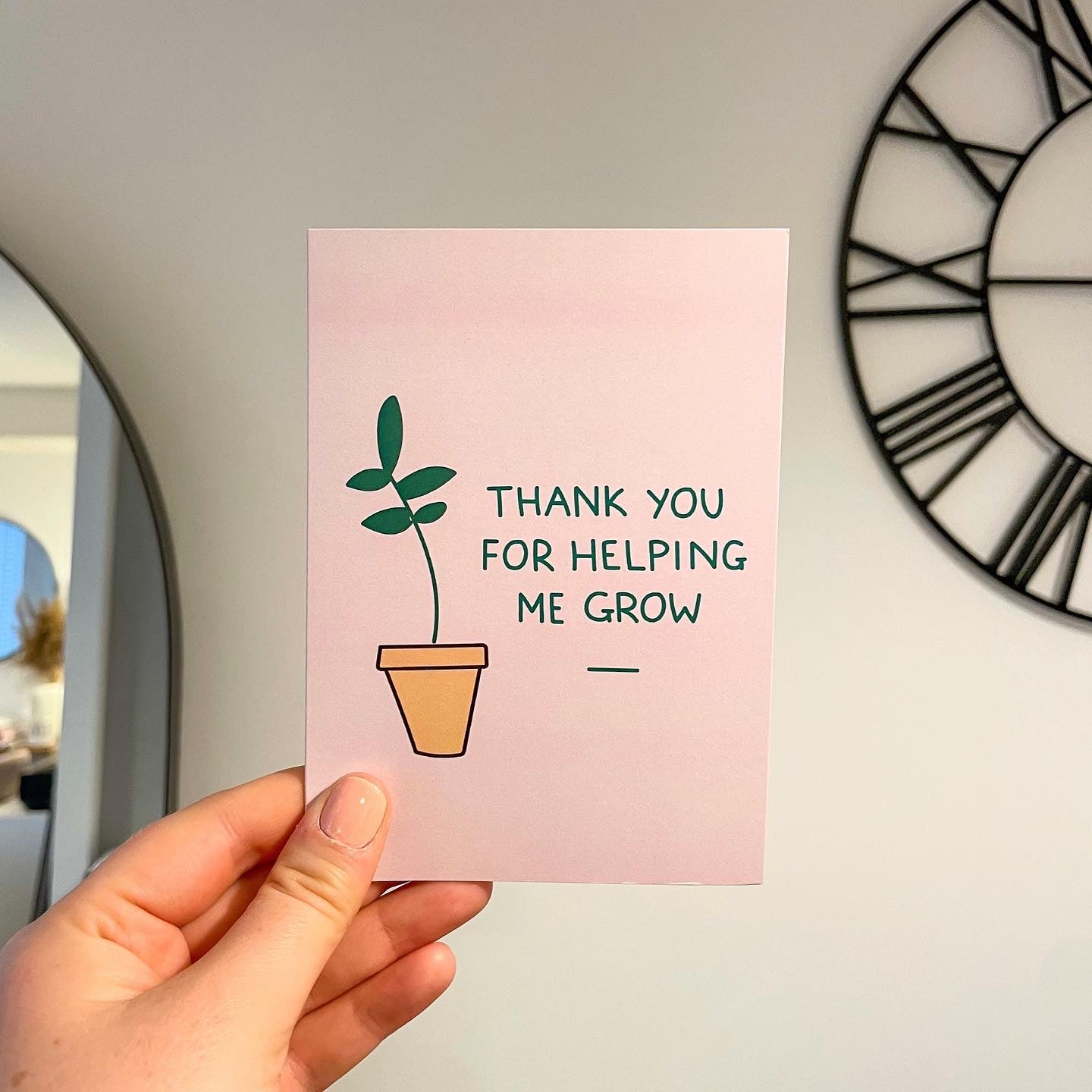 Thank You For Helping Me Grow | Greeting Card | A6 | Thank You Teacher | Best Teacher | Teacher Gift | Manager Gift | Leaving Card