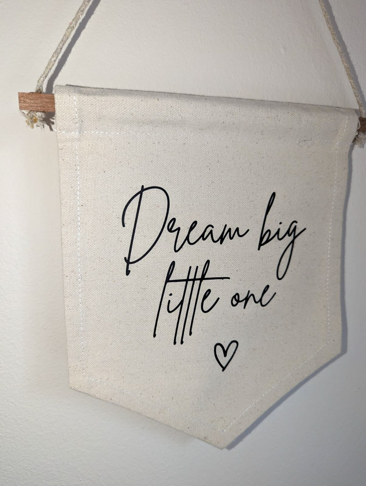 'Dream Big Little One' Wall Hanging Flag Banner | Nursery | Children's Room | Canvas Flag