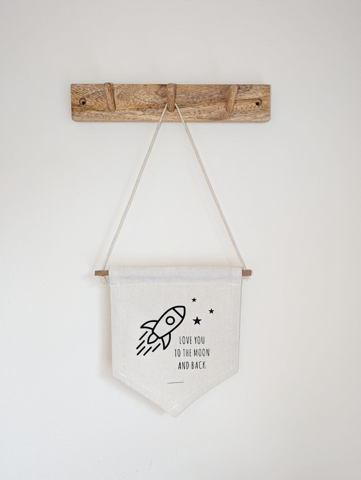 'Love You to The Moon and Back' Wall Hanging Flag | Neutral Nursery