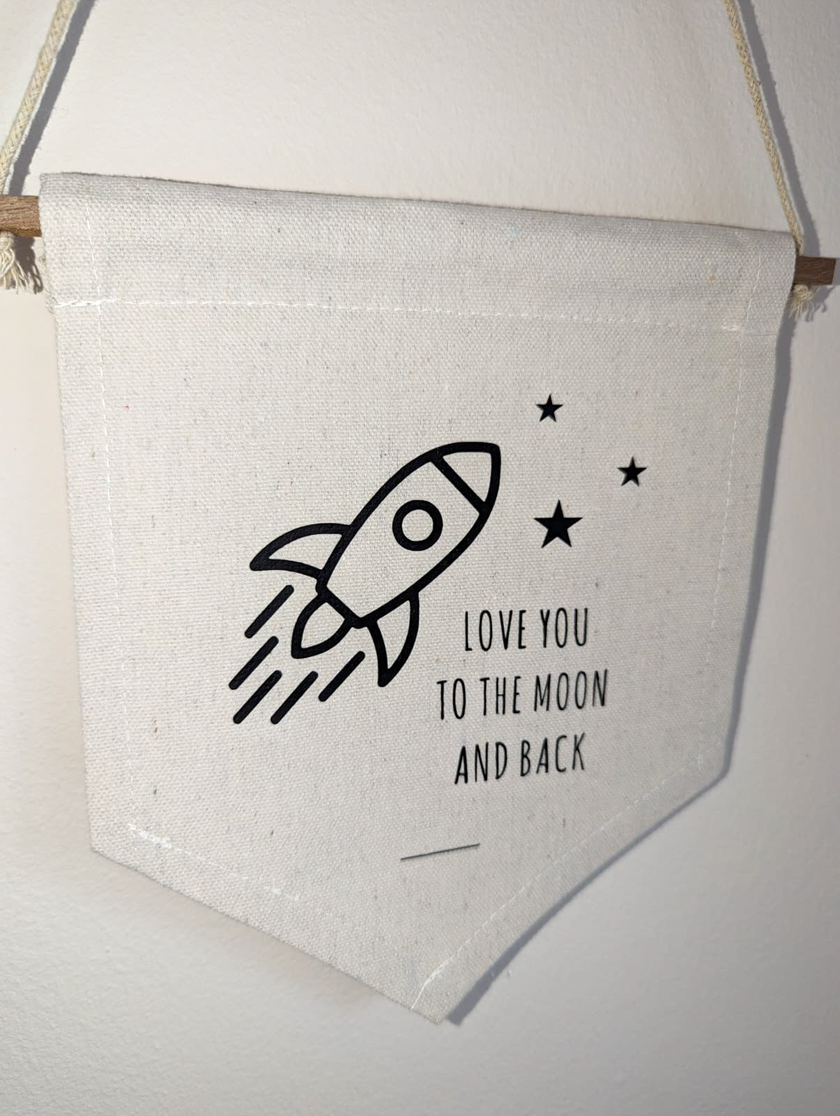 'Love You to The Moon and Back' Wall Hanging Flag | Neutral Nursery