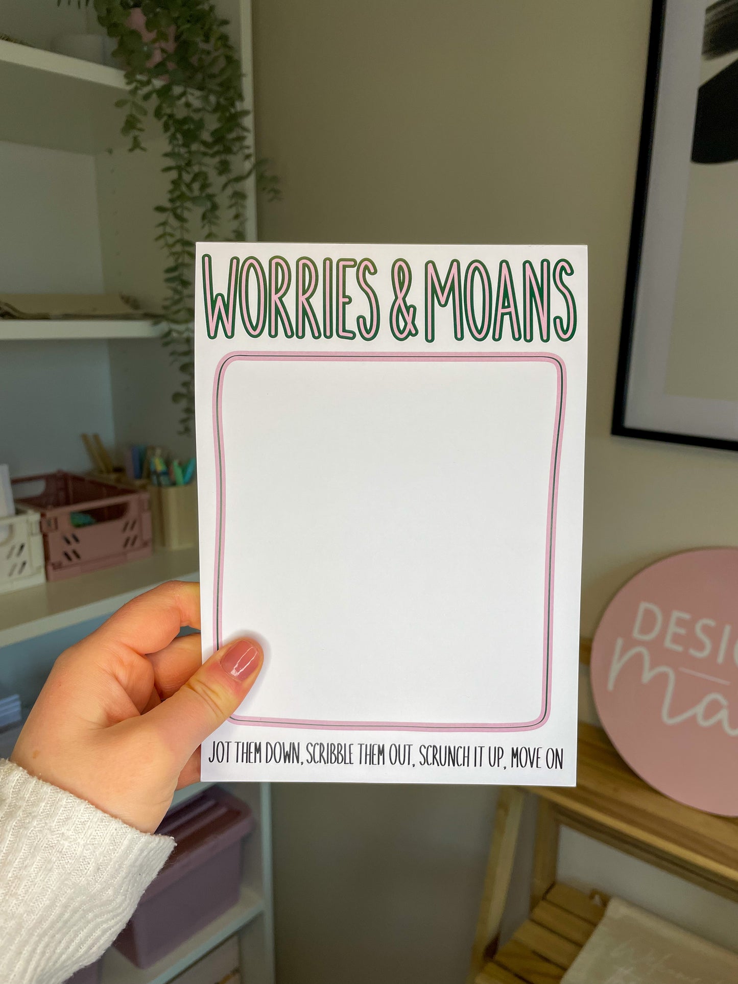 Worries & Moans Notepad | 50 Page Tear-Off Notepad | A5 Notepad | Worry Management | Anxiety Relief | Anxiety Journal