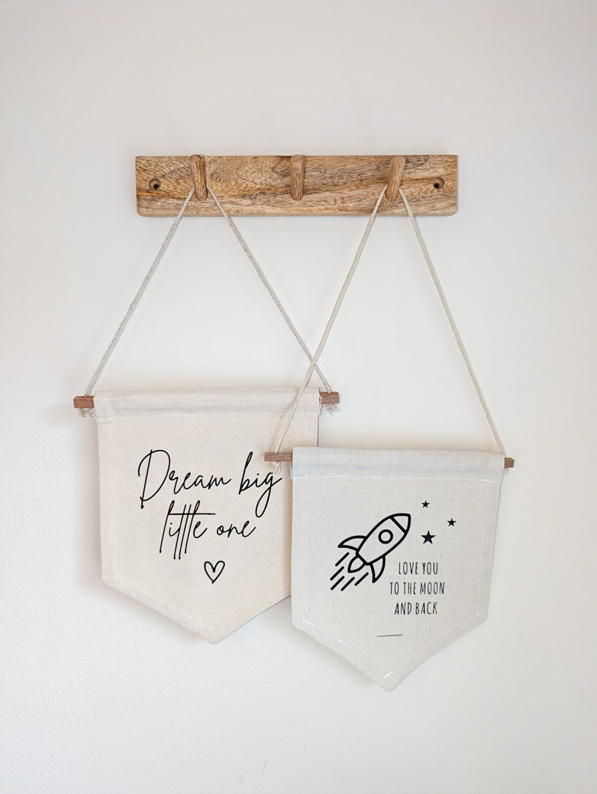 'Love You to The Moon and Back' Wall Hanging Flag | Neutral Nursery