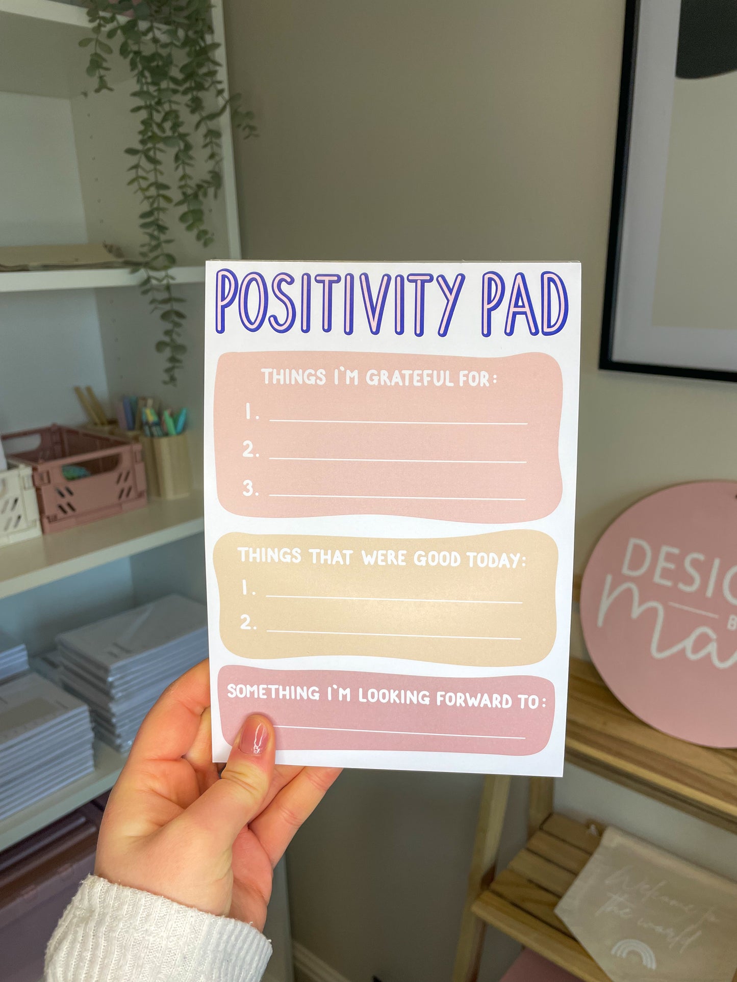 Positive Pad Notepad Planner | 50 Page A5 Notepad | Gratefulness | Mindfulness | Positivity