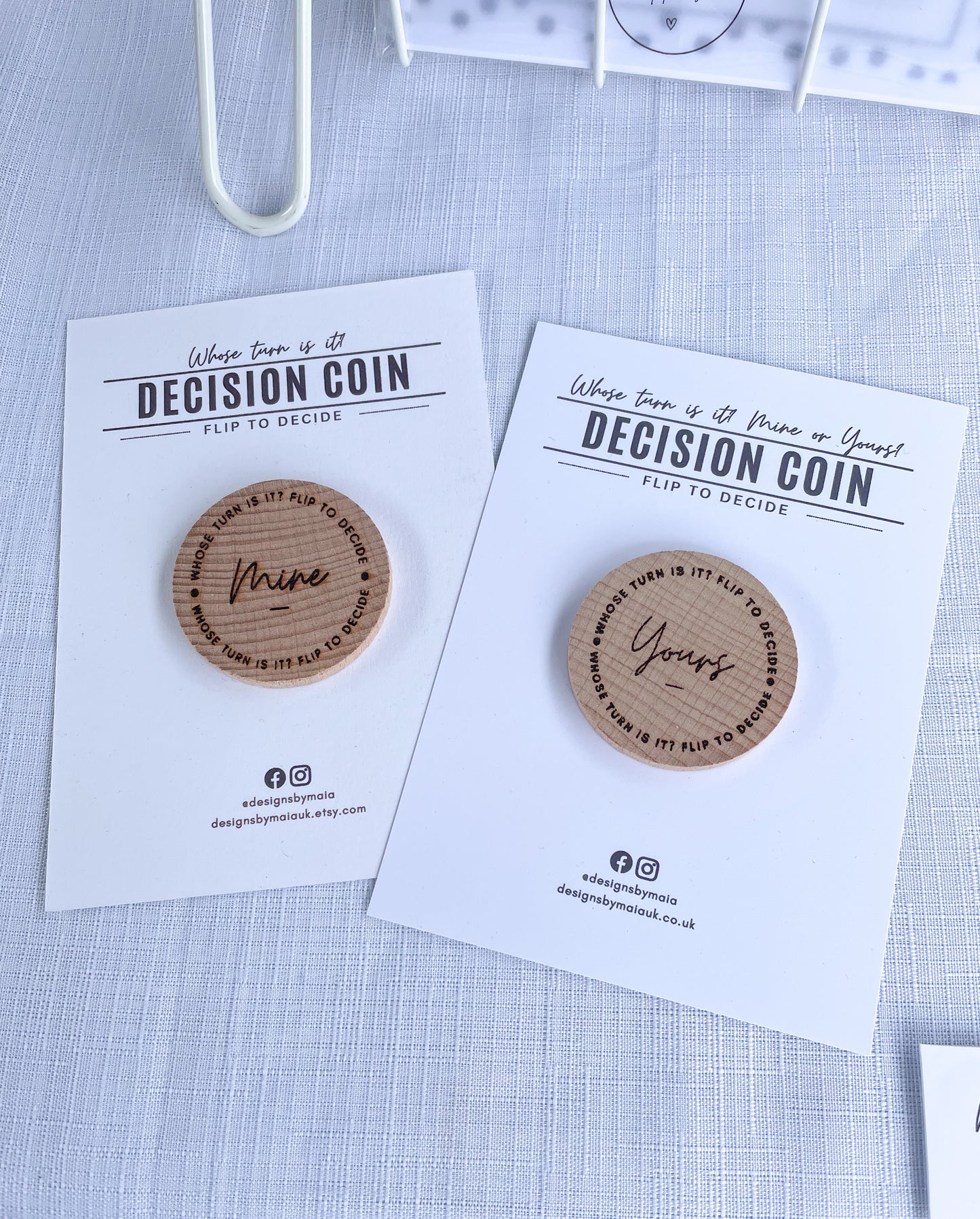 Decision Coin | Whose Turn Is It? | Flip to Decide Coin | Wooden | Couples Gift | Novelty | Funny | Valentine's Present | Anniversary