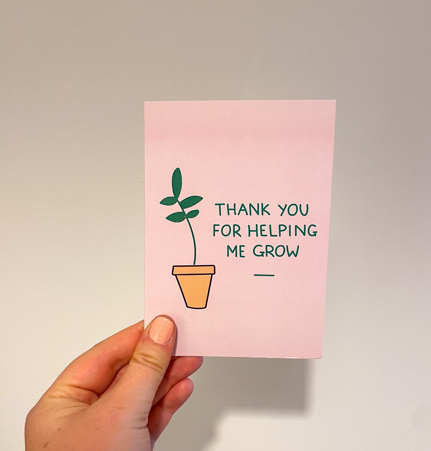 Thank You For Helping Me Grow | Greeting Card | A6 | Thank You Teacher | Best Teacher | Teacher Gift | Manager Gift | Leaving Card