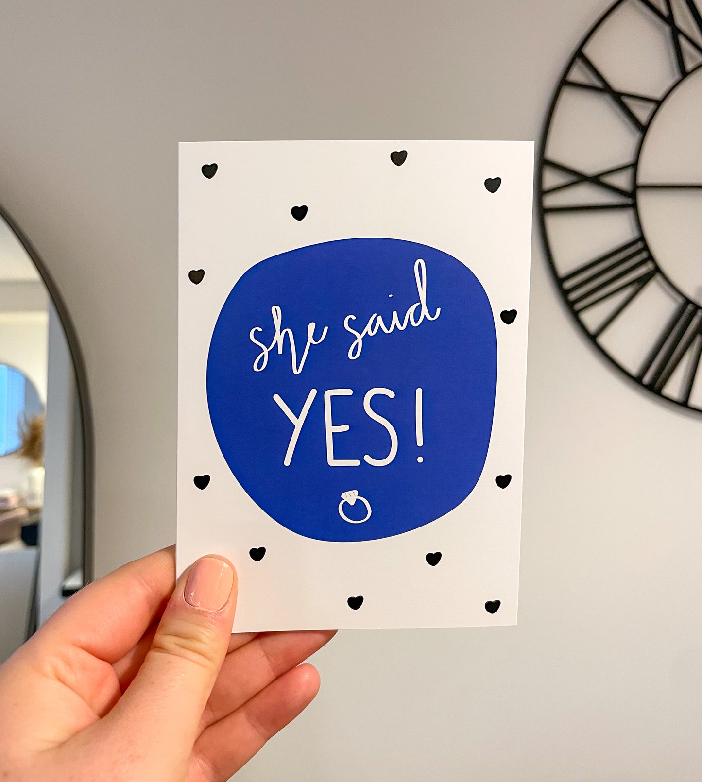 'She Said Yes!' Engagement Card | Greeting Card | A6 Size | Proposal | Celebration | Happy Couple