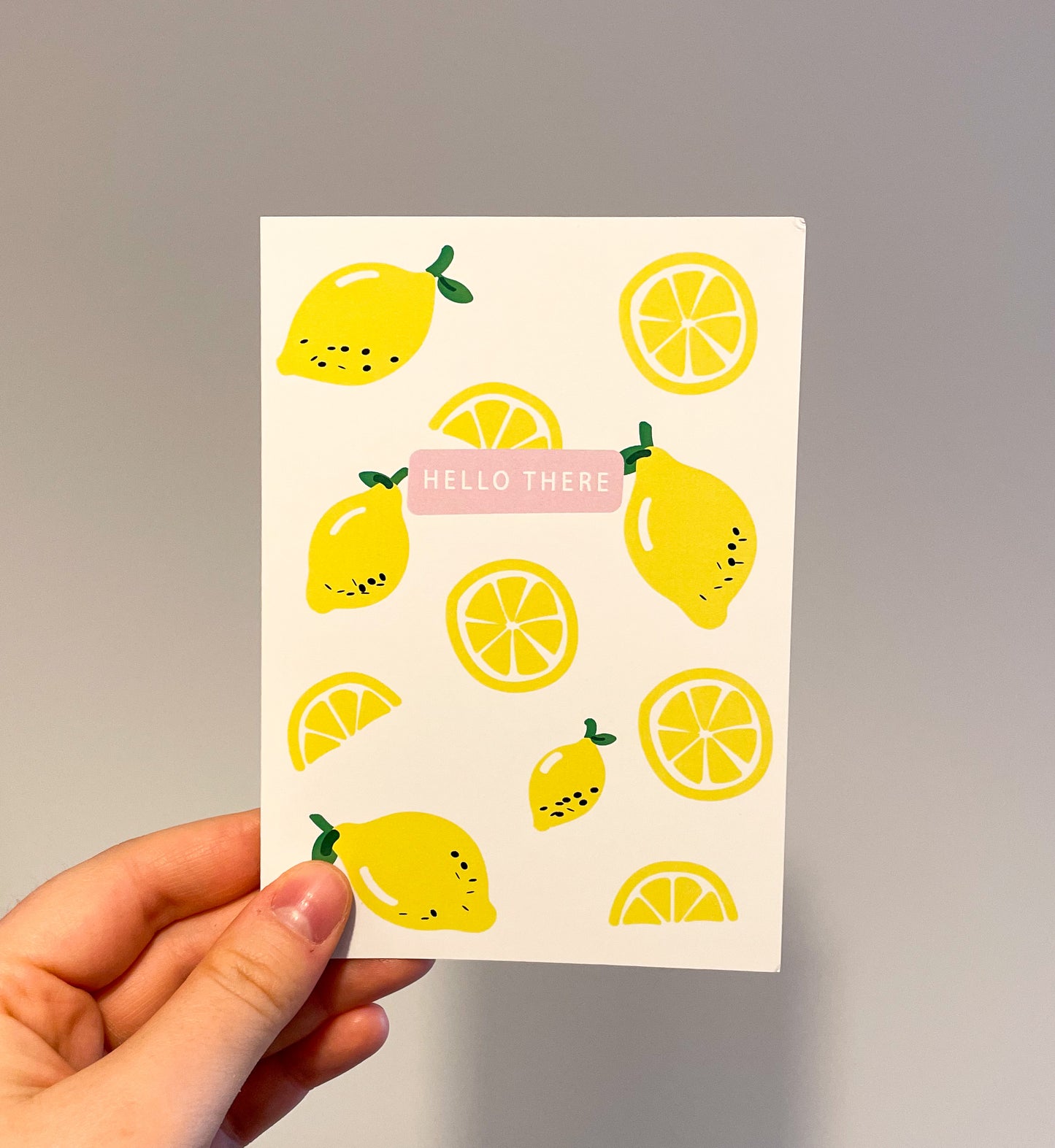 'Hello There' Lemon Greeting Card | A6 Greeting Card with Envelope | All Occasions Greeting Card