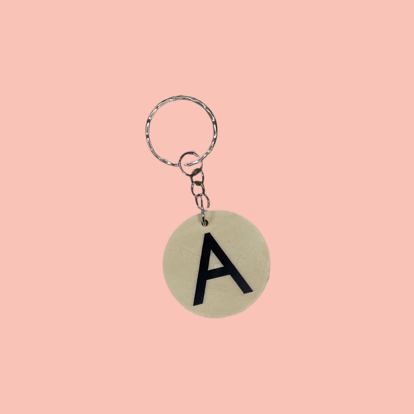 Black Initial Keyring | Initial Keychain | Car Keyring | Wooden Keyring | Vinyl Initial | Letter Keychain | Initial Gifts | Car Keychain