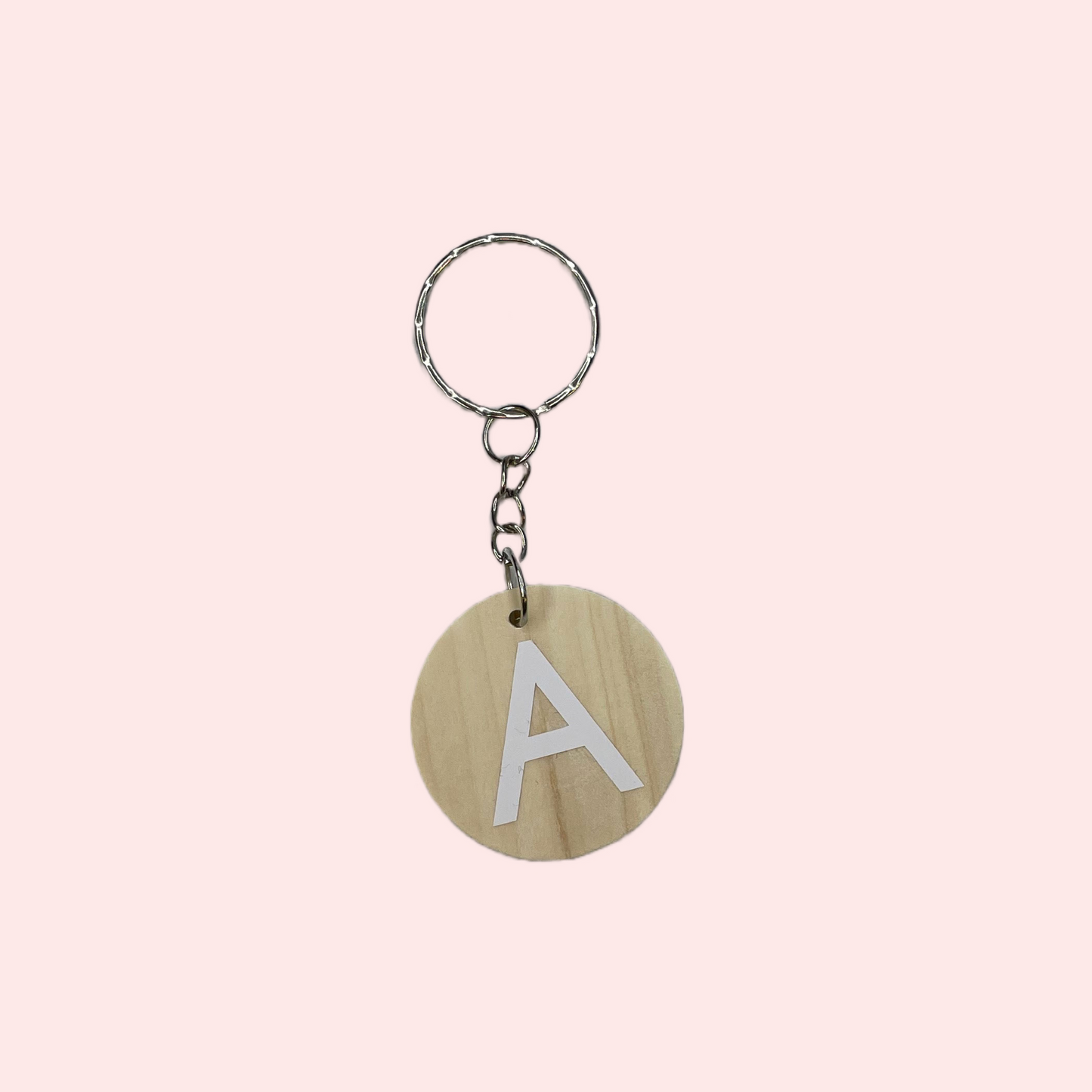 White Initial Keyring | Initial Keychain | Car Keyring | Wooden Keyring | Vinyl Initial | Letter Keychain | Initial Gifts | Car Keychain