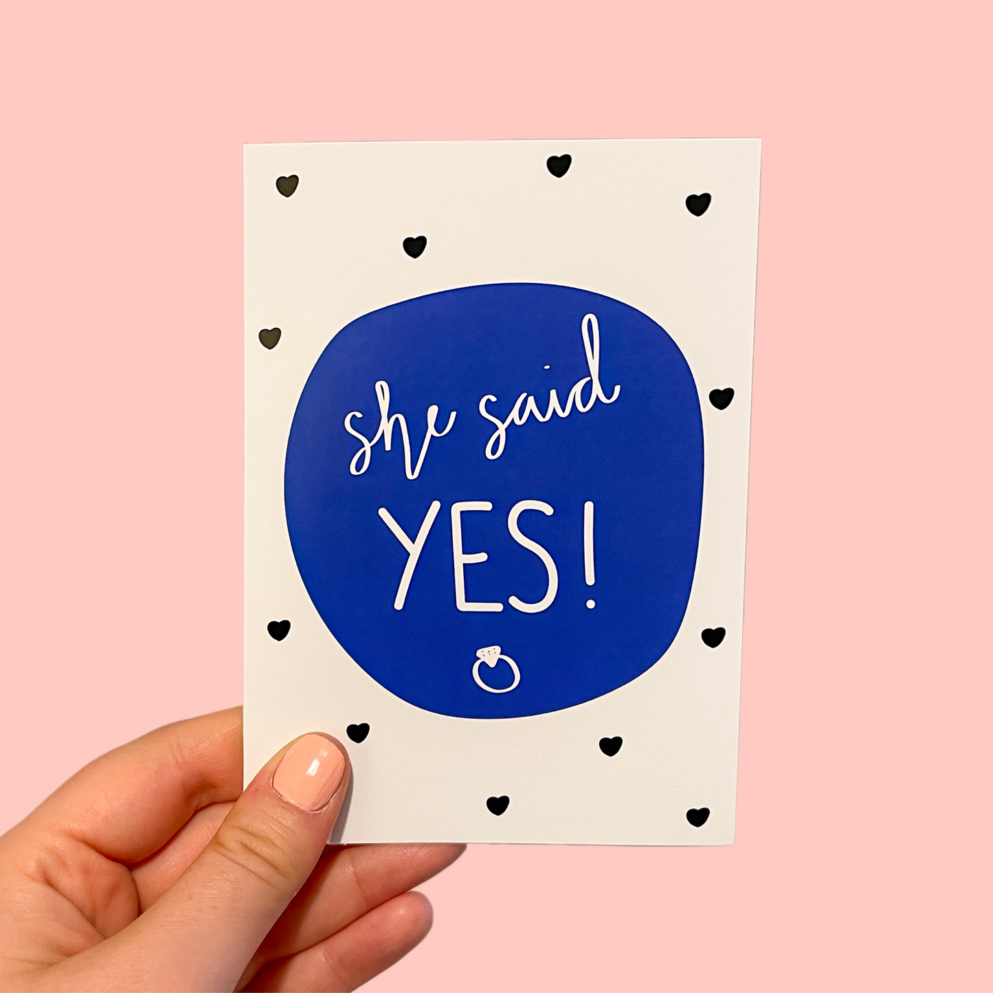 'She Said Yes!' Engagement Card | Greeting Card | A6 Size | Proposal | Celebration | Happy Couple