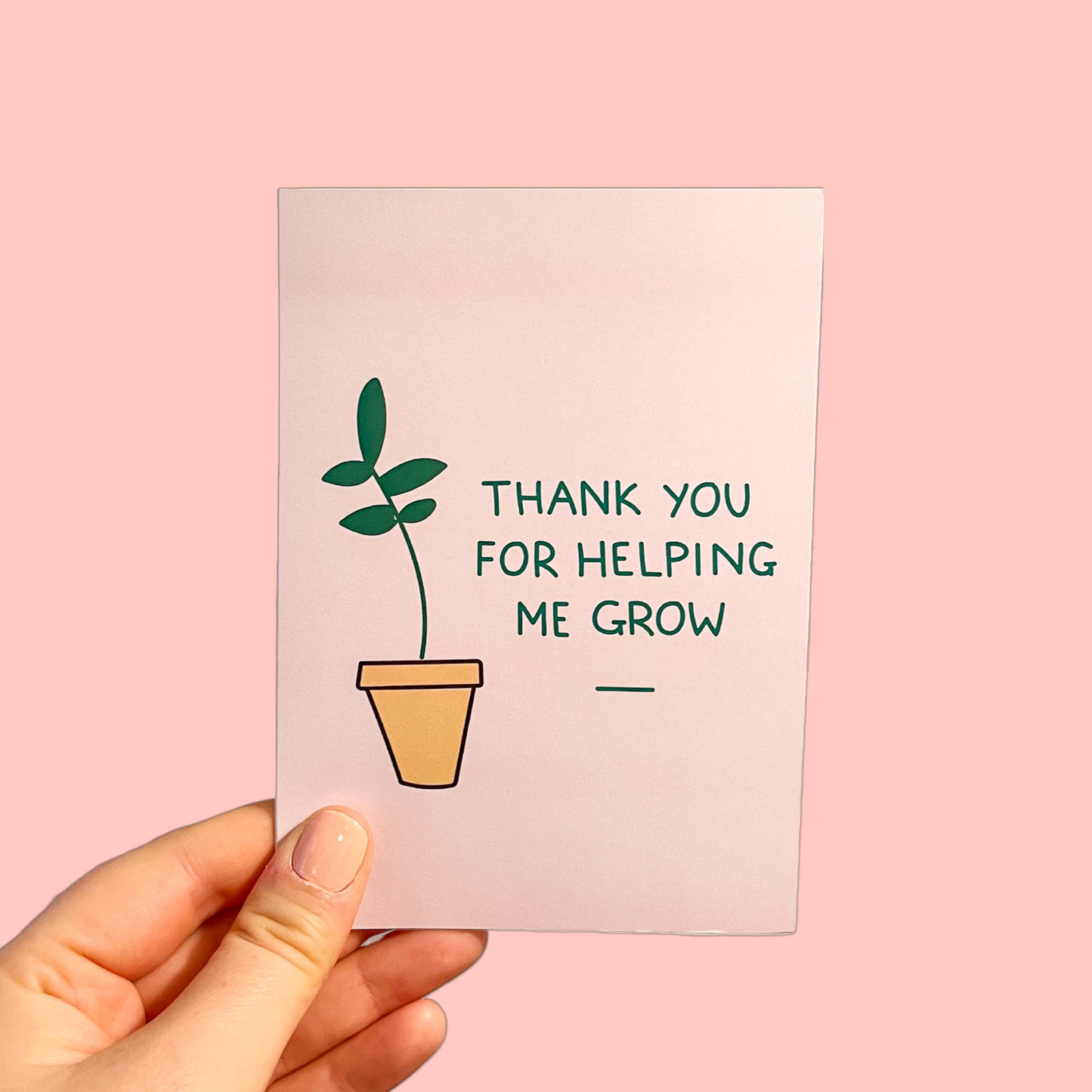 Thank You For Helping Me Grow | Greeting Card | A6 | Thank You Teacher | Best Teacher | Teacher Gift | Manager Gift | Leaving Card