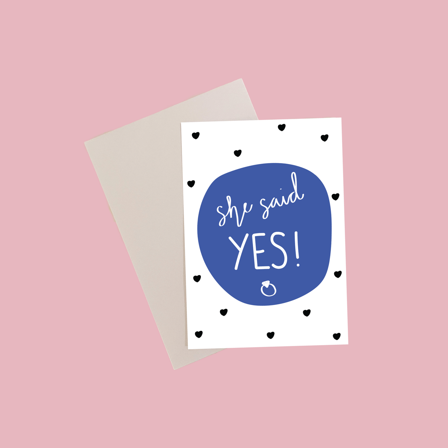 'She Said Yes!' Engagement Card | Greeting Card | A6 Size | Proposal | Celebration | Happy Couple