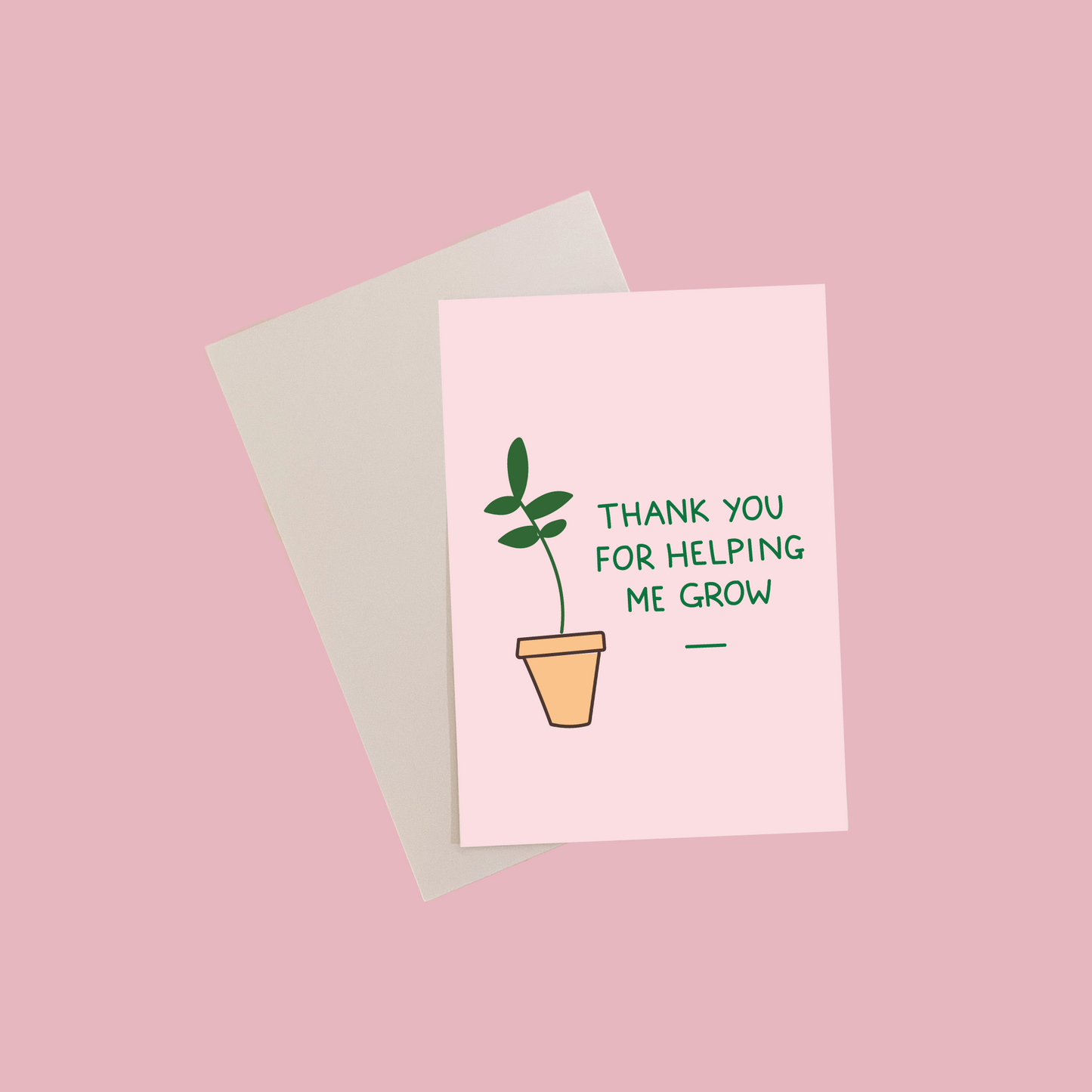 Thank You For Helping Me Grow | Greeting Card | A6 | Thank You Teacher | Best Teacher | Teacher Gift | Manager Gift | Leaving Card