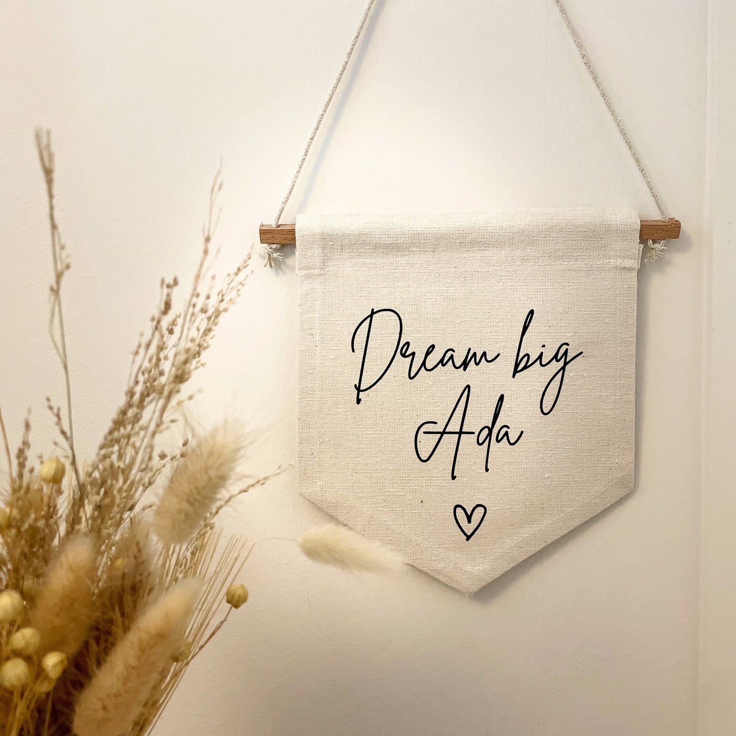 'Dream Big Little One' Wall Hanging Flag Banner | Nursery | Children's Room | Canvas Flag