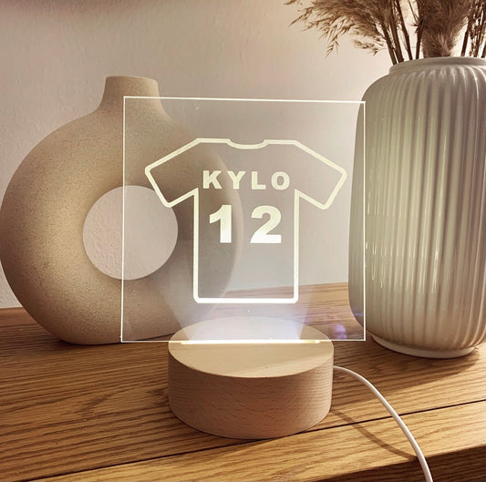 Personalised Football Night Light | Light Box | Night Light | Football Shirt | Football Gifts | Children's Bedroom