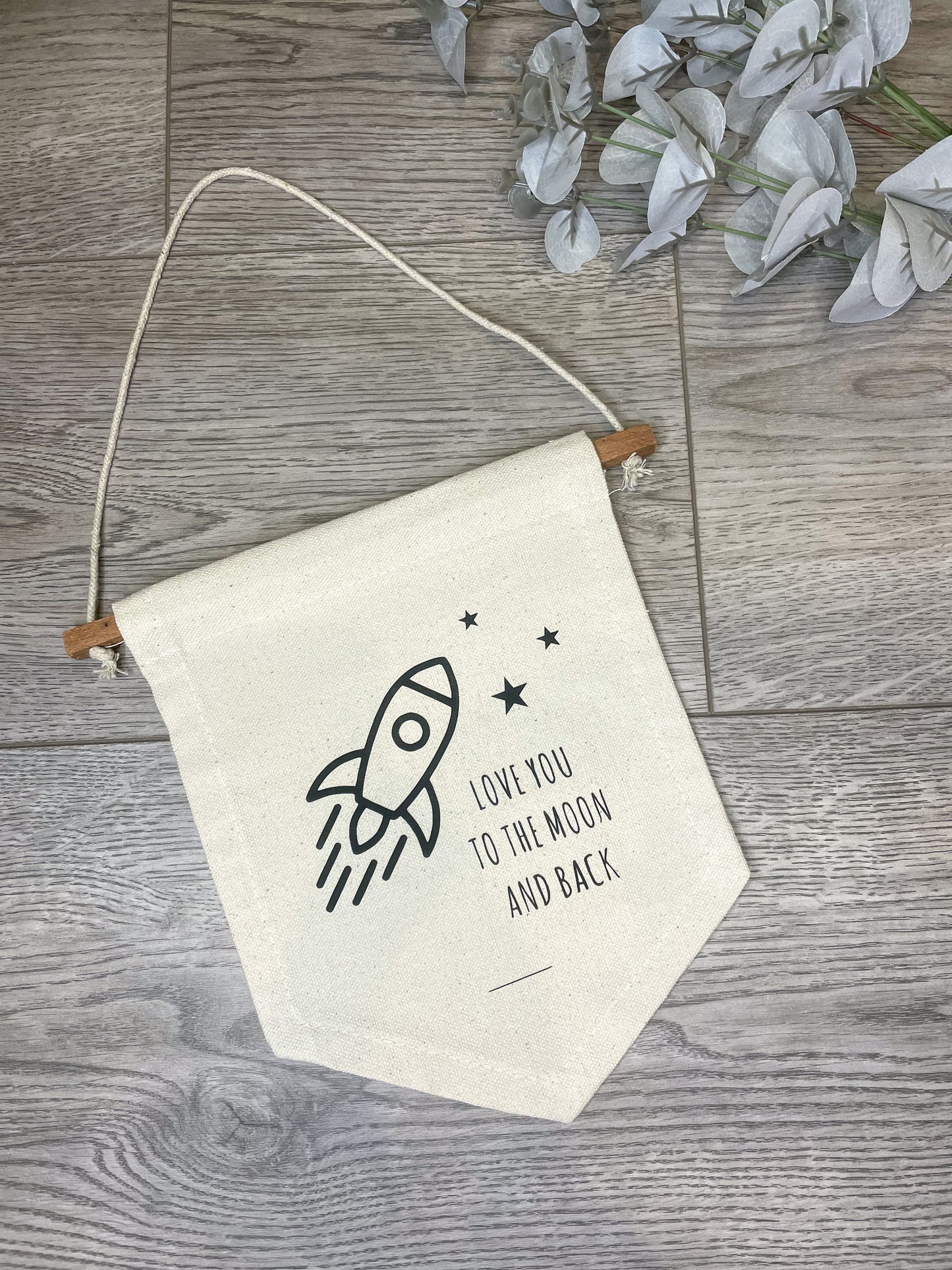 'Love You to The Moon and Back' Wall Hanging Flag | Neutral Nursery